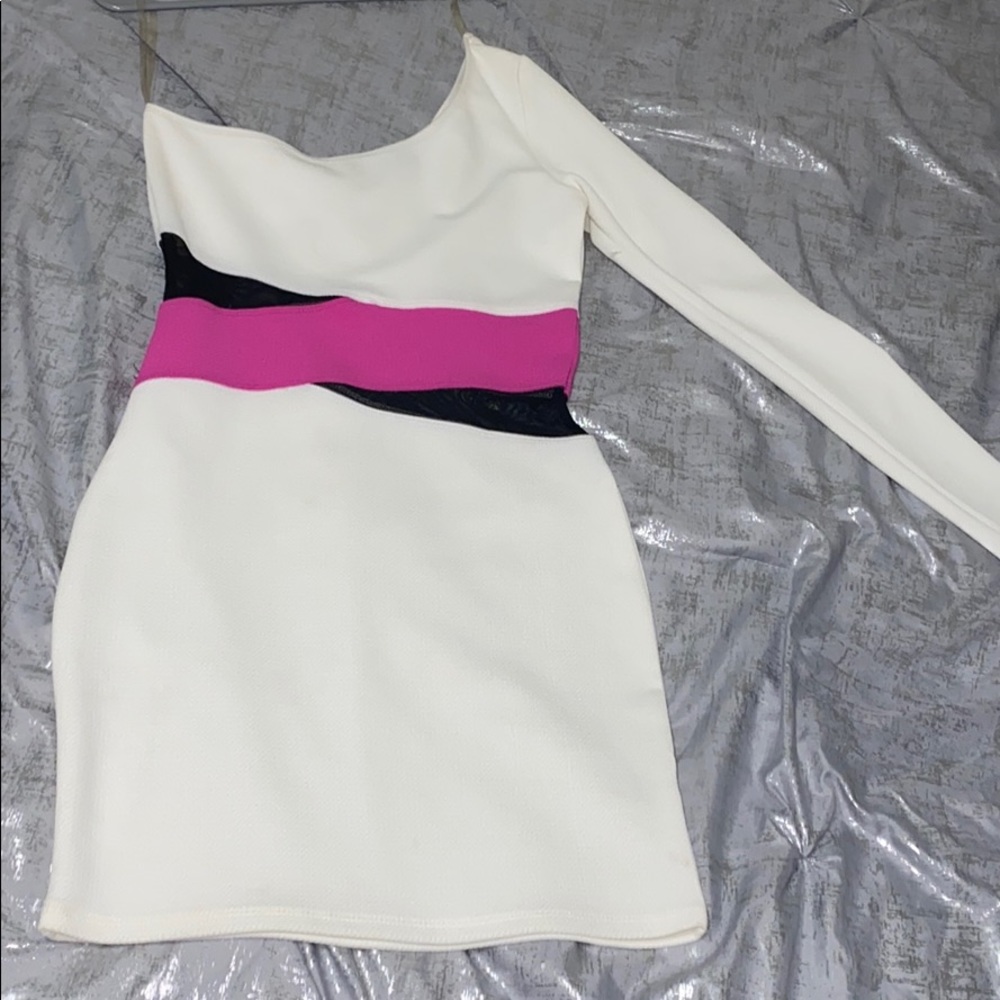 One sleeve mini dress